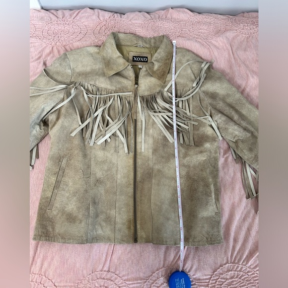 GENUINE LEATHER SUEDE FRINGED JACKET. XOXO - Picture 9 of 10